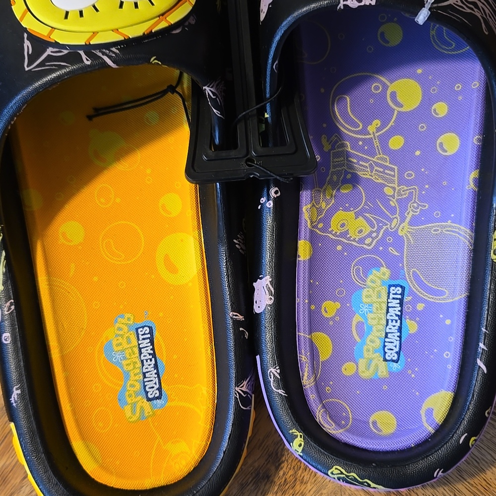 Men's Spongebob Squarepants Slides In Size 12 - Picture 7 of 9